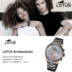 Lotus Herrenuhr Edelstahl grau Lotus Classic Armbanduhr UL18808/1