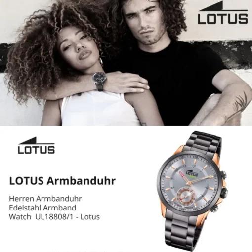 Lotus Herrenuhr Edelstahl grau Lotus Classic Armbanduhr UL18808/1