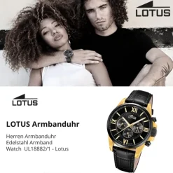 Lotus Herrenuhr Edelstahl schwarz Lotus Classic Armbanduhr UL18882/1