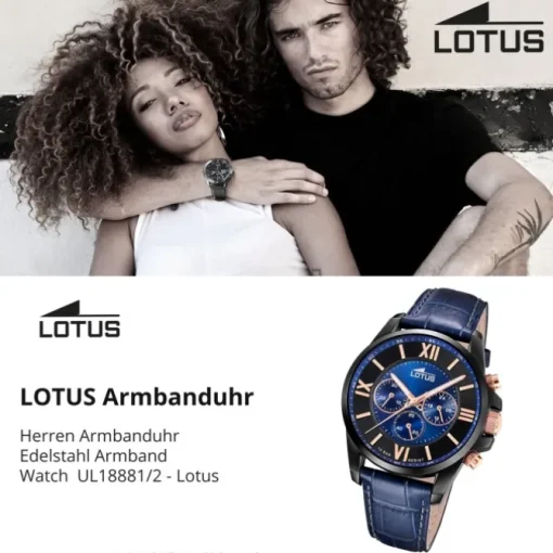 Lotus Herrenuhr Edelstahl blau Lotus Classic Armbanduhr UL18881/2