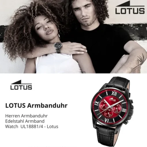 Lotus Herrenuhr Edelstahl schwarz Lotus Classic Armbanduhr UL18881/4