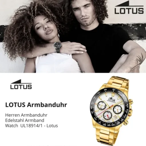 Lotus Herrenuhr Edelstahl gold Lotus Classic Armbanduhr UL18914/1