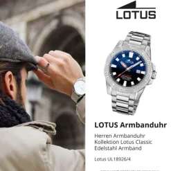 Lotus Herrenuhr Edelstahl silber Lotus Classic Armbanduhr UL18926/4