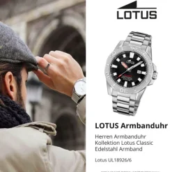 Lotus Herrenuhr Edelstahl silber Lotus Classic Armbanduhr UL18926/6