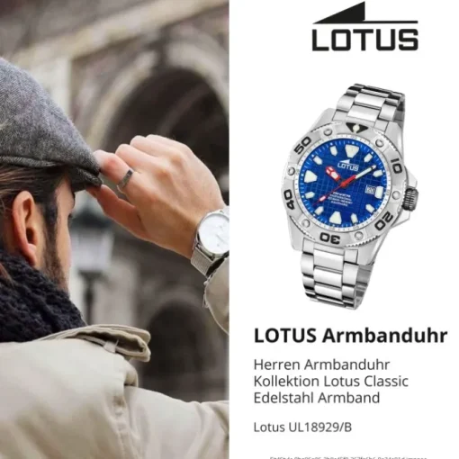 Lotus Herrenuhr Edelstahl silber Lotus Classic Armbanduhr UL18929/B