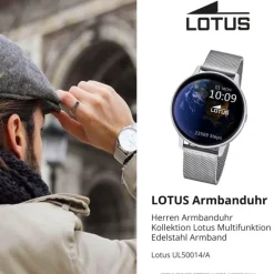 Lotus Herrenuhr Edelstahl silber grau Lotus Multifunktion Armbanduhr UL50014/A