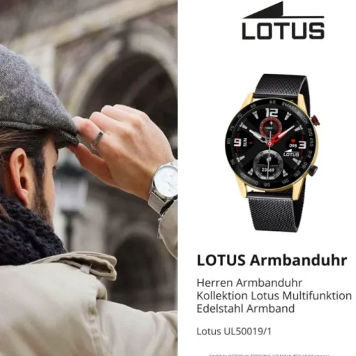 Lotus Herrenuhr Edelstahl schwarz Lotus Multifunktion Armbanduhr UL50019/1