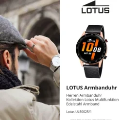 Lotus Herrenuhr Edelstahl schwarz Lotus Multifunktion Armbanduhr UL50025/1
