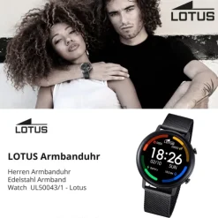 Lotus Herrenuhr Edelstahl Silikon schwarz Multifunktion Armbanduhr UL50043/1