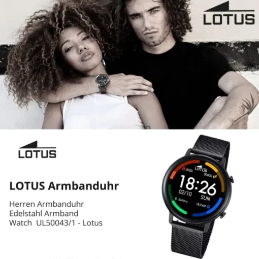 Lotus Herrenuhr Edelstahl Silikon schwarz Multifunktion Armbanduhr UL50043/1