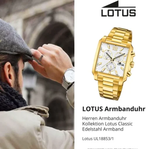 Lotus Herrenuhr Edelstahl gold Lotus Classic Armbanduhr UL18853/1