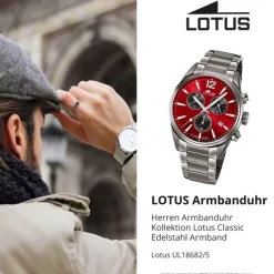 Lotus Herrenuhr Edelstahl grau Lotus Classic Armbanduhr UL18682/5