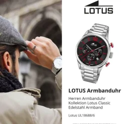 Lotus Herrenuhr Edelstahl silber Lotus Classic Armbanduhr UL18688/6