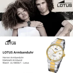 Lotus Herrenuhr Edelstahl silbergold Lotus Classic Armbanduhr UL18836/1