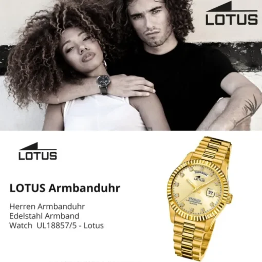 Lotus Herrenuhr Edelstahl gold Lotus Classic Armbanduhr UL18857/5
