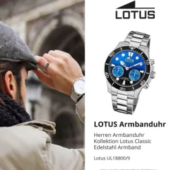 Lotus Herrenuhr Edelstahl silber Lotus Classic Armbanduhr UL18800/9