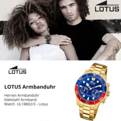 Lotus Herrenuhr Edelstahl gold Lotus Classic Armbanduhr UL18802/3