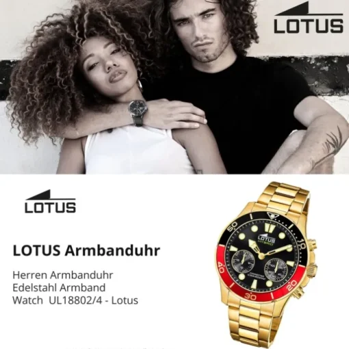 Lotus Herrenuhr Edelstahl gold Lotus Classic Armbanduhr UL18802/4