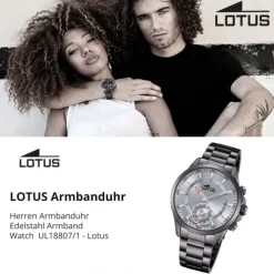 Lotus Herrenuhr Edelstahl grau Lotus Classic Armbanduhr UL18807/1