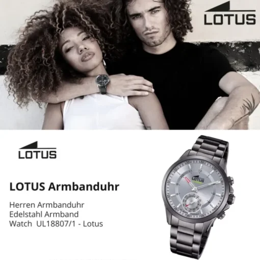 Lotus Herrenuhr Edelstahl grau Lotus Classic Armbanduhr UL18807/1