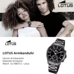 Lotus Herrenuhr Edelstahl grau Lotus Classic Armbanduhr UL18807/2