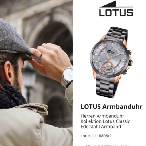 Lotus Herrenuhr Edelstahl grau Lotus Classic Armbanduhr UL18808/1