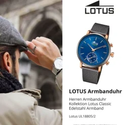 Lotus Herrenuhr Edelstahl grau Lotus Classic Armbanduhr UL18805/2