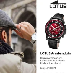 Lotus Herrenuhr Edelstahl schwarz Lotus Classic Armbanduhr UL18881/4