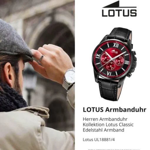 Lotus Herrenuhr Edelstahl schwarz Lotus Classic Armbanduhr UL18881/4