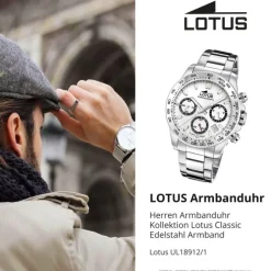 Lotus Herrenuhr Edelstahl silber Lotus Classic Armbanduhr UL18912/1