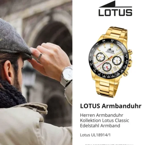 Lotus Herrenuhr Edelstahl gold Lotus Classic Armbanduhr UL18914/1