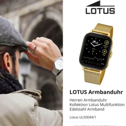 Lotus Herrenuhr Edelstahl gold Lotus Multifunktion Armbanduhr UL50049/1
