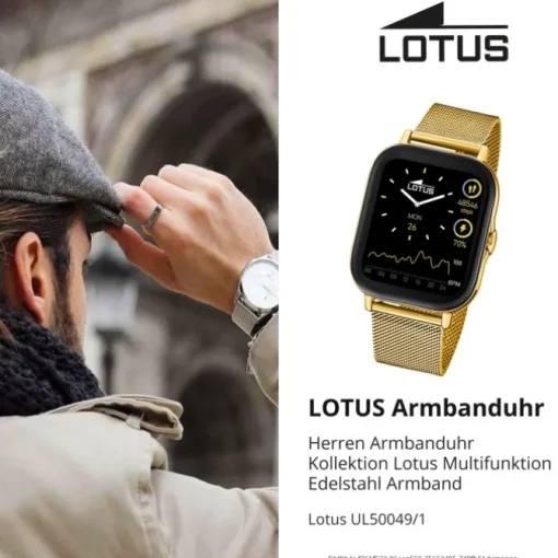 Lotus Herrenuhr Edelstahl gold Lotus Multifunktion Armbanduhr UL50049/1