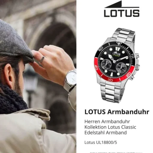 Lotus Herrenuhr Edelstahl silber Lotus Classic Armbanduhr UL18800/5