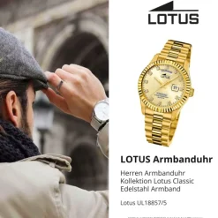 Lotus Herrenuhr Edelstahl gold Lotus Classic Armbanduhr UL18857/5