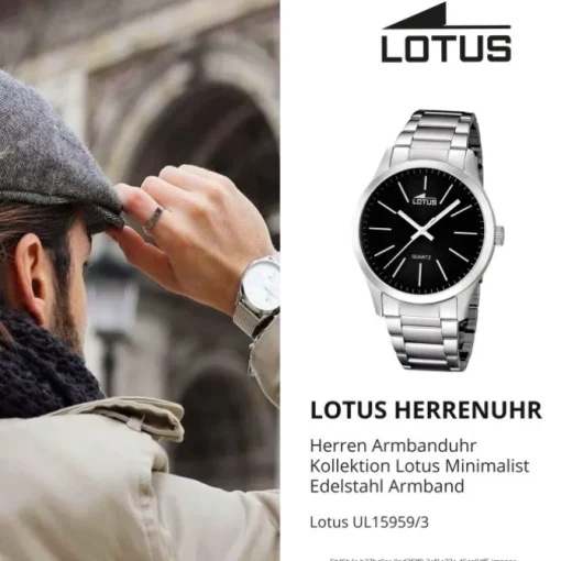 Lotus Herrenuhr Edelstahl silber Lotus Minimalist Armbanduhr UL15959/3