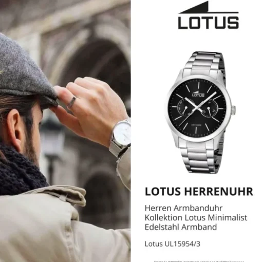 Lotus Herrenuhr Edelstahl silber Lotus Minimalist Armbanduhr UL15954/3