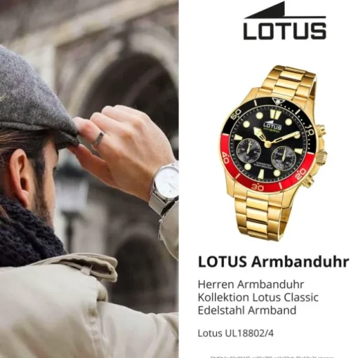 Lotus Herrenuhr Edelstahl gold Lotus Classic Armbanduhr UL18802/4