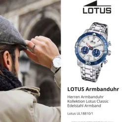 Lotus Herrenuhr Edelstahl silber Lotus Classic Armbanduhr UL18810/1