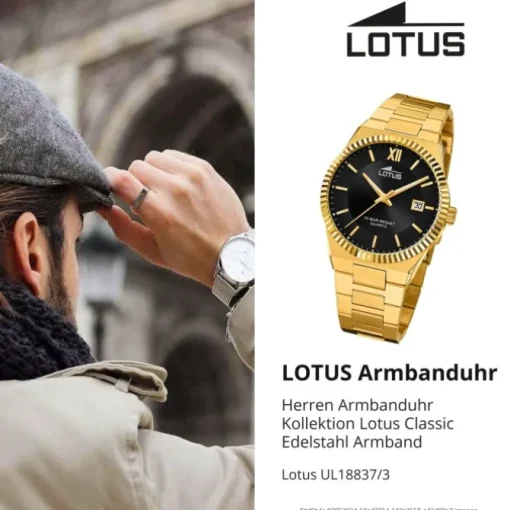 Lotus Herrenuhr Edelstahl gold Lotus Classic Armbanduhr UL18837/3