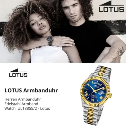 Lotus Herrenuhr Edelstahl blau Lotus Classic Armbanduhr UL18855/2