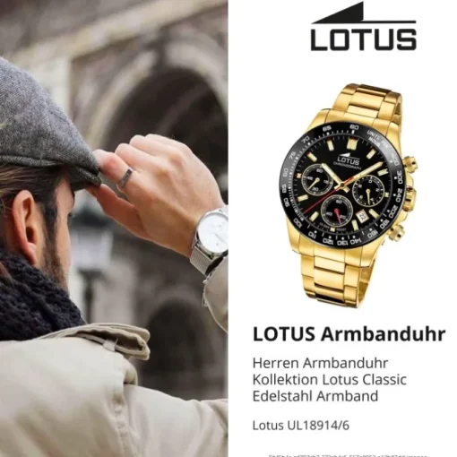 Lotus Herrenuhr Edelstahl gold Lotus Classic Armbanduhr UL18914/6