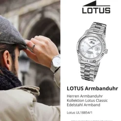 Lotus Herrenuhr Edelstahl silber Lotus Classic Armbanduhr UL18854/1