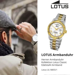 Lotus Herrenuhr Edelstahl silber Lotus Classic Armbanduhr UL18855/1