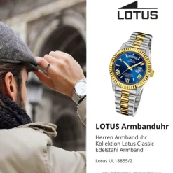 Lotus Herrenuhr Edelstahl blau Lotus Classic Armbanduhr UL18855/2