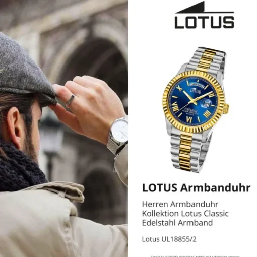 Lotus Herrenuhr Edelstahl blau Lotus Classic Armbanduhr UL18855/2