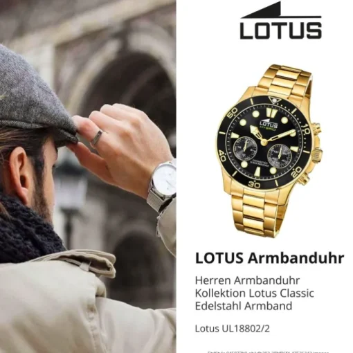 Lotus Herrenuhr Edelstahl gold Lotus Classic Armbanduhr UL18802/2