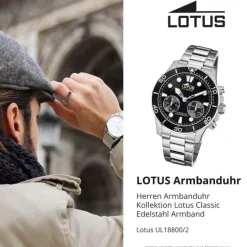 Lotus Herrenuhr Edelstahl silber Lotus Classic Armbanduhr UL18800/2