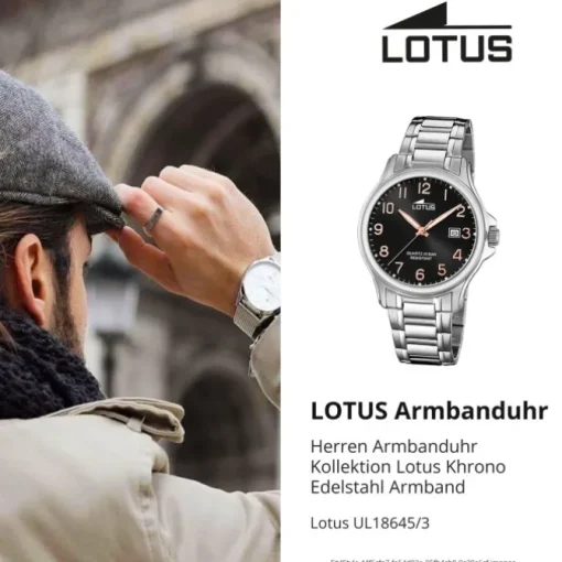 Lotus Herrenuhr Excellent Armbanduhr Edelstahl silber UL18645/3