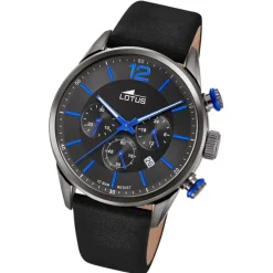 Lotus Herrenuhr Khrono Armbanduhr Leder schwarz UL18687/3